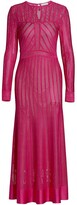 Thumbnail for your product : St. John Ottoman Striped Mesh Knit Flared Dress