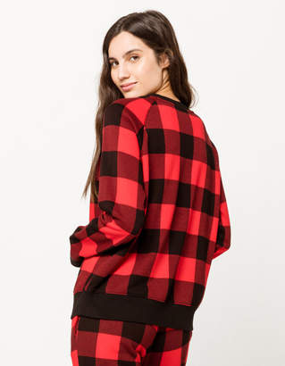 Calvin Klein Lounge Checkered Red Womens Sweatshirt