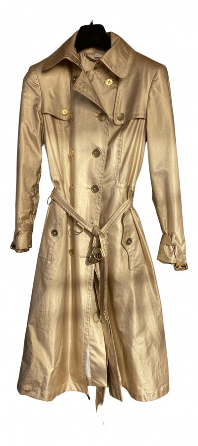 Burberry Gold Cotton Trench coats - ShopStyle