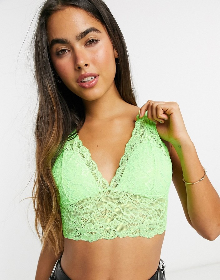 neon lace bra