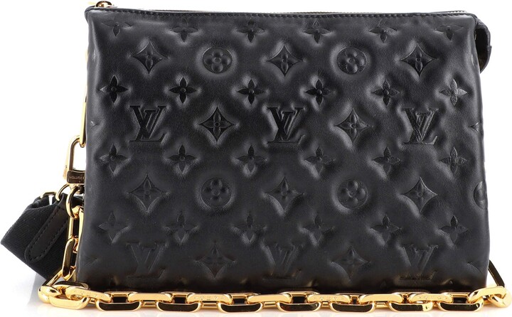LOUIS VUITTON Lambskin Embossed Monogram Coussin PM Turquoise | FASHIONPHILE