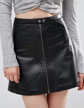 Muu Baa Muubaa Kalu Zip Front Leather Skirt
