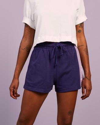 Champion Women's Purple Shorts - French Terry Colour Block Shorts - Size XS at The Iconic