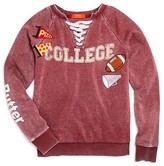 Thumbnail for your product : Butter Shoes Girls' Lace-Up Varsity Sweatshirt - Big Kid