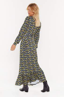 Nasty Gal Womens What's the Twist Floral Maxi Dress - Navy - 6