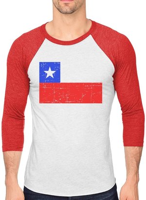 TeeStars Chile Flag Vintage Retro Chilean Flag 3/4 Sleeve Baseball Jersey Shirt