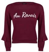 Thumbnail for your product : New Look Teens Burgundy Au Revoir Sweatshirt