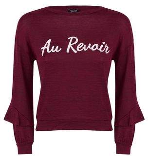 New Look Teens Burgundy Au Revoir Sweatshirt