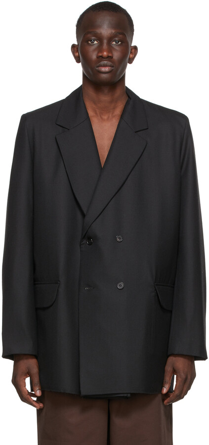 Camiel Fortgens Black Double-Breasted Suit Blazer - ShopStyle