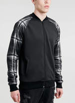 Thumbnail for your product : Topman Black Check Sleeve Bomber Jacket
