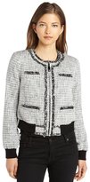 Thumbnail for your product : Rachel Zoe black and white knit tweed fitted 'Renata' jacket