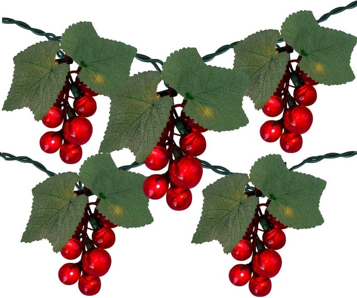 Northlight 5-Light Clear Incandescent Tuscan Winery Red Grape Summer Garden Patio Christmas Light Set