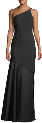 SOLACE London Violeta One-Shoulder Split Maxi Dress