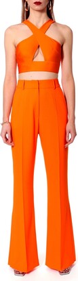 Camilla Neon Orange Flared Pants by Aggi