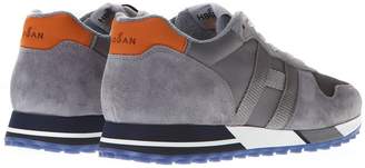Hogan Gray Sneaker H383 In Leather And Suede