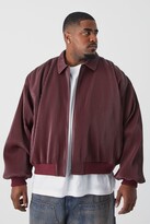Thumbnail for your product : boohoo Plus Boxy Pleated Faux Leather Harrington