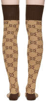 Thumbnail for your product : Gucci Tan and Brown GG Supreme Over-the-Knee Socks