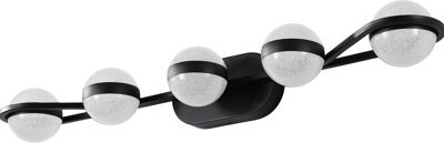 Brayden Studio Modern Minimalist Vanity - Led 5 Bulb Frosted Glass Wall Mounted Decorative For Living Room -Proof & Energy Saving Bathroom Lighting Shades Mirror Eff