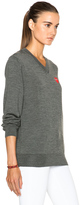 Thumbnail for your product : Comme des Garcons PLAY Wool Jersey Intarsia Red Emblem Sweater