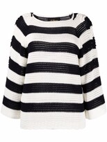 Thumbnail for your product : Les Copains Open-Knit Striped Jumper