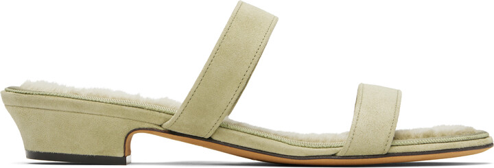 The Row Green Awar Strap Heeled Sandals
