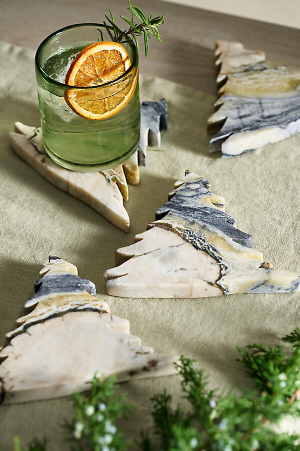 Evergreen Marble Coasters