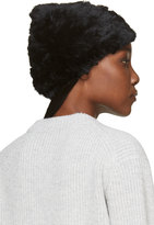 Thumbnail for your product : Yves Salomon Meteo by Black Knit Rabbit Fur Beanie