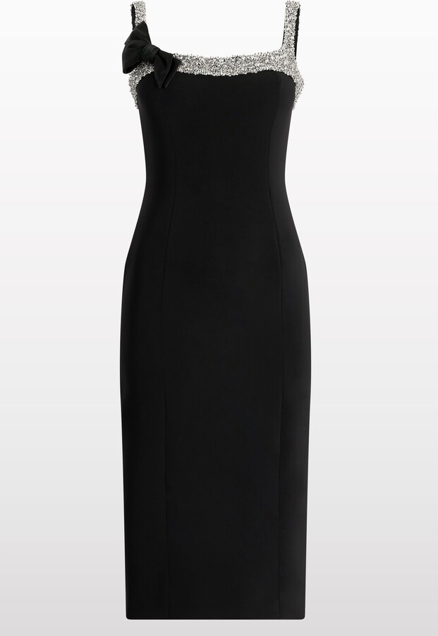 Jenny Packham Lucy Crystal-Embellished Bow Midi Dress