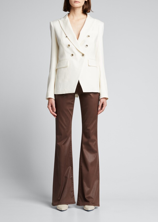 white skinny leg pants suit