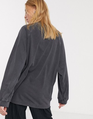 And other stories & raglan long-sleeve jersey top in light grey