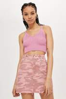 Thumbnail for your product : Topshop Pink Camouflage Denim Skirt