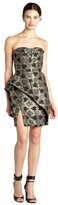 Thumbnail for your product : ABS by Allen Schwartz black and gold shimmer floral jacquard bustled strapless dress