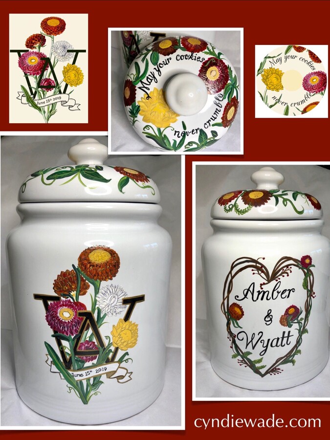 Etsy Custom Cooki Jar, Painted From Your Photo, Cookie Jar, House Warming, New Home, Bridal Shower, Painted Jars