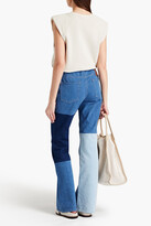 Thumbnail for your product : 7 For All Mankind Patchwork-effect high-rise bootcut jeans