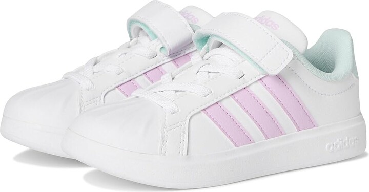 Adidas Originals Kids Streetalk Elastic Lace Shoes (Little Kid) Kids Shoes White/Bliss Lilac/Halo Mint : 2.5 Little Kid W, Synthetic