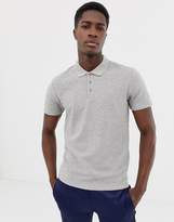 Thumbnail for your product : Selected waffle polo shirt in grey