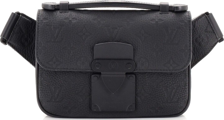 Louis Vuitton S Lock Sling Bag Monogram Taurillon Leather Black