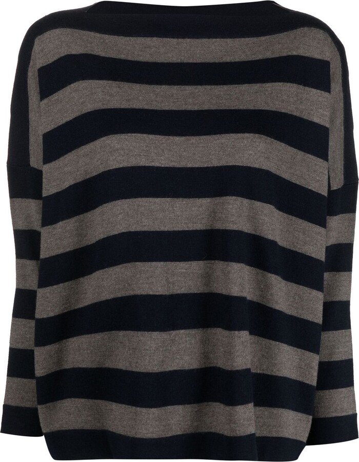 Boat Neck Striped Sweater | ShopStyle