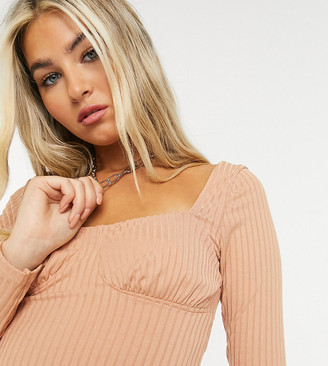 Collusion corset detail top in blush