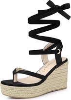 Thumbnail for your product : Allegra K Women's Espadrille Platform Wedge Lace Up Flip Flops Sandals Black 6 M US