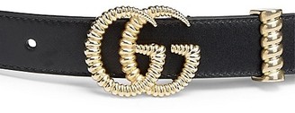 Gucci GG Leather Logo Belt