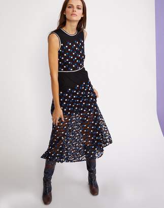 Cynthia Rowley Embroidered Dot Mesh Dress