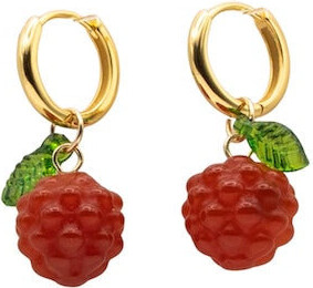 Seree Red Harvest Jade Stone Charm Earrings In Raspberry
