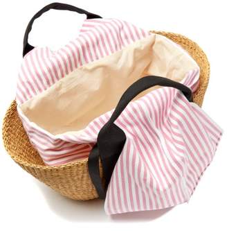 Muun George Capri Canvas And Woven Straw Bag - Womens - Pink Stripe