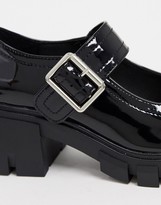 Thumbnail for your product : ASOS DESIGN Skittle chunky mary jane mid heels in black