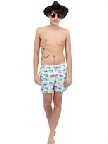 Thumbnail for your product : MC2 Saint Barth Gustavia Flowervan Nylon Swimming Shorts
