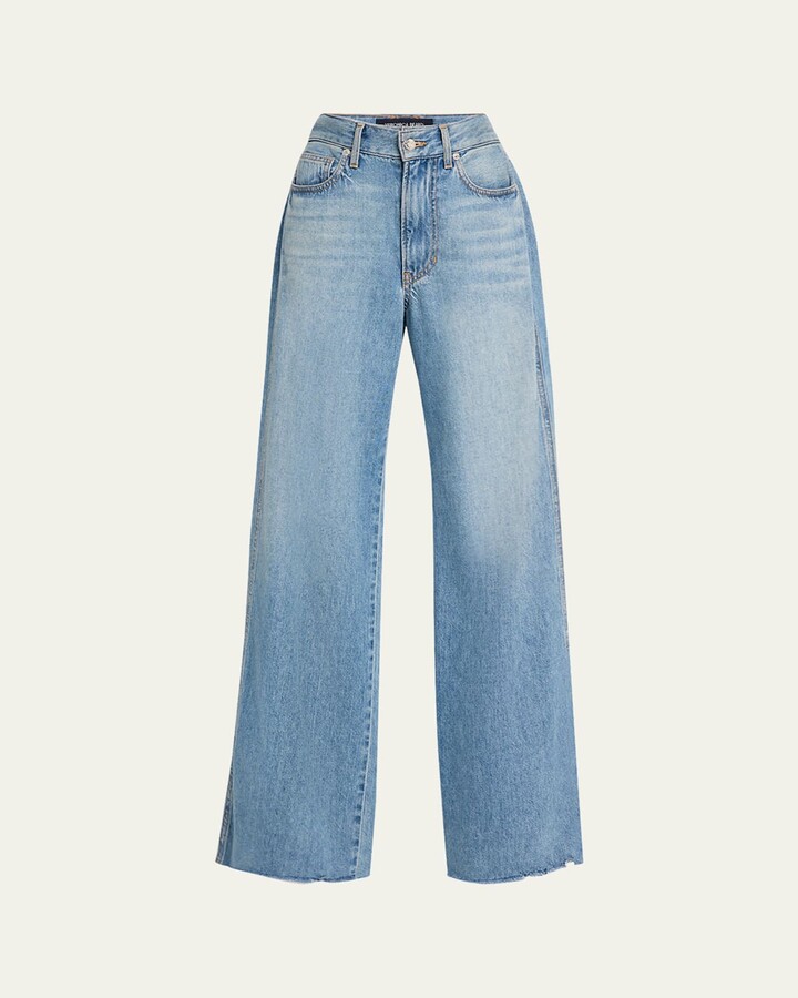 Veronica Beard Kasey Mid-Rise Wide-Leg Jeans