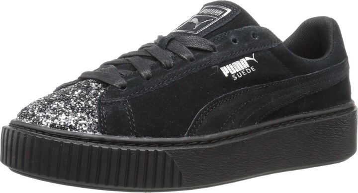 puma black platform sneakers