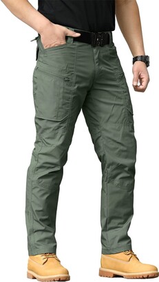 CARWORNIC Men's Tactical Trousers Outdoor Hiking Pants for Men Rip-Stop  Combat Cargo Pants Lightweight Military Pants Waterproof Fishing Work  Camping Pants with Multi Pockets Army Green - ShopStyle
