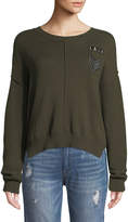 Thumbnail for your product : Rails Stafford Crewneck Military-Patch Knit Sweater w/ Seam Details